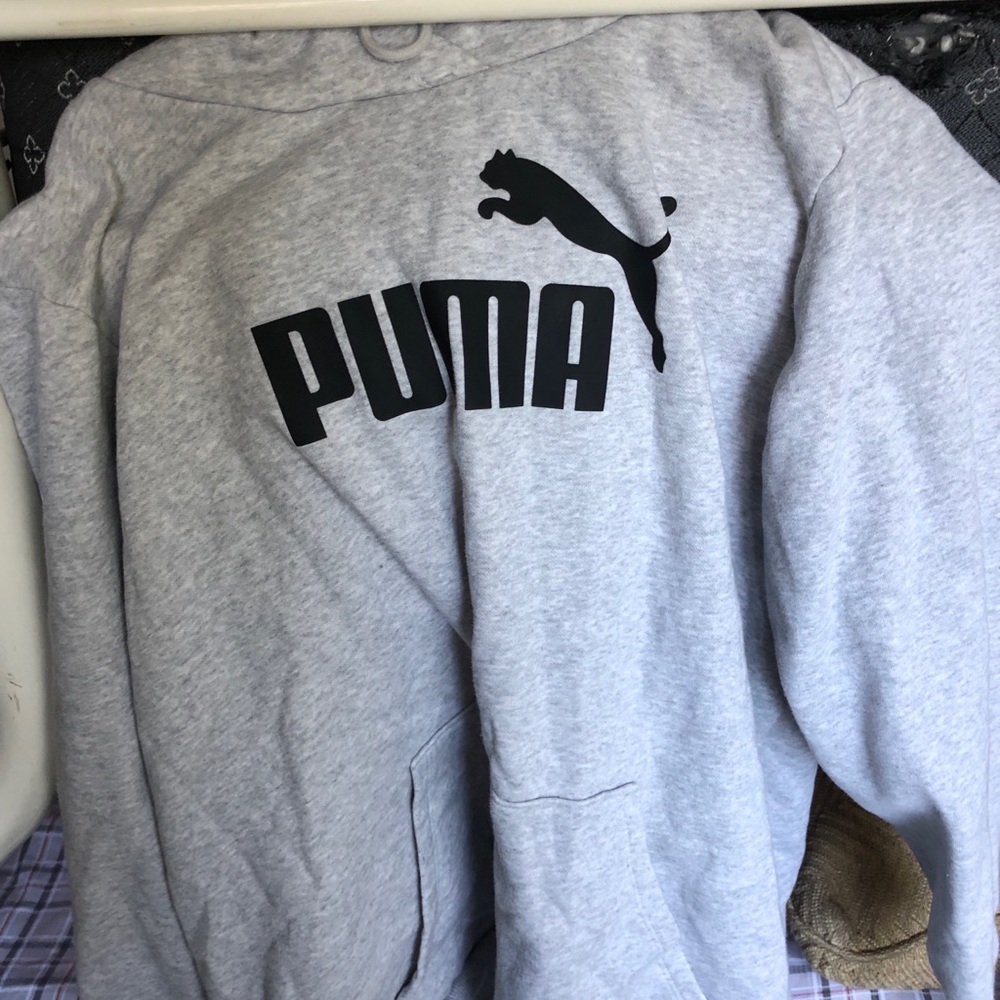 grey puma hoodie